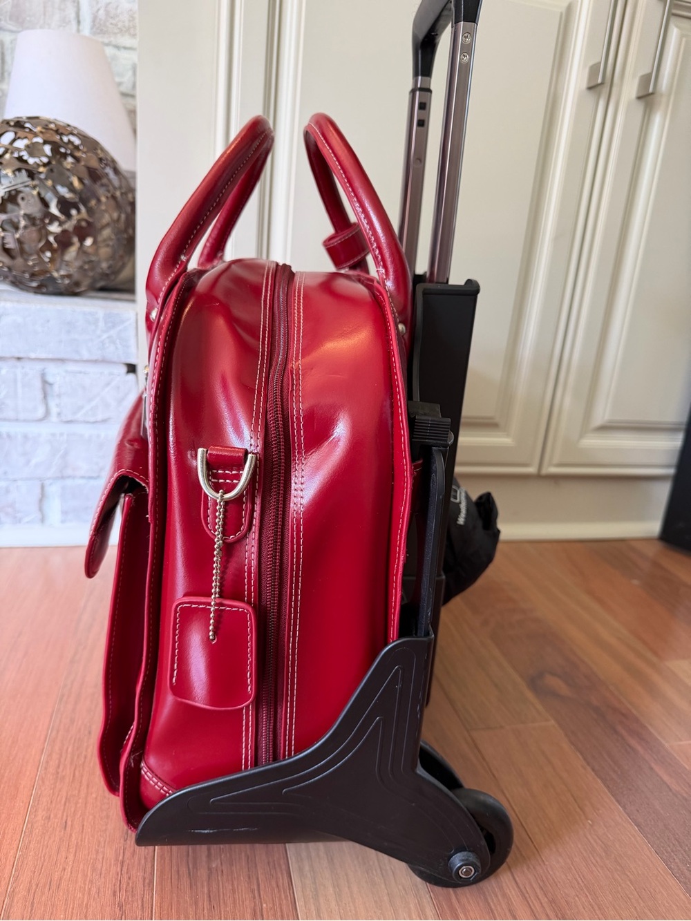 Mc Klein Roseville Red Leather detach able wheeled briefcase bag - Picture 2 of 15
